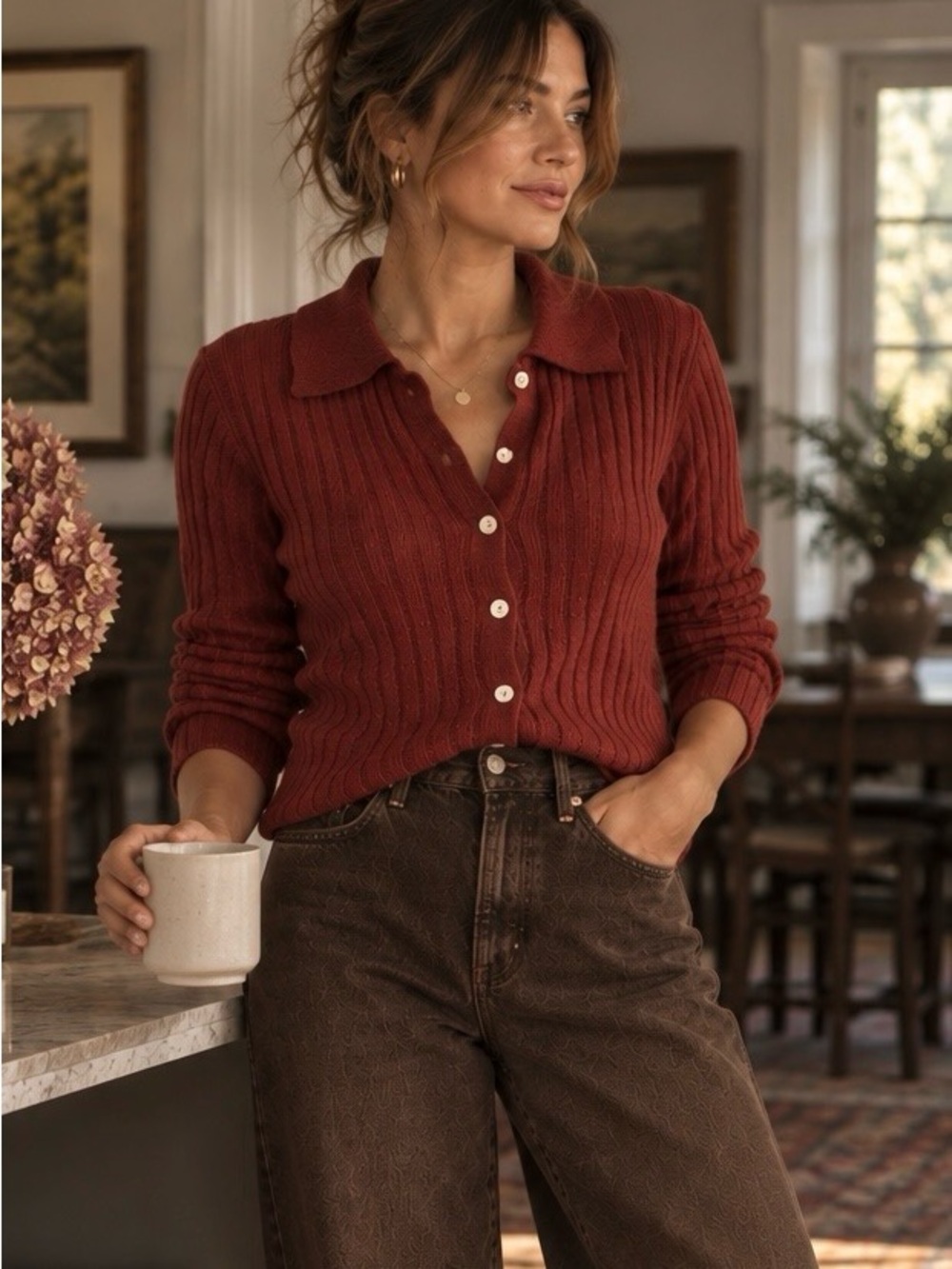 Lulu’s daily charisma sweater - red rust - small